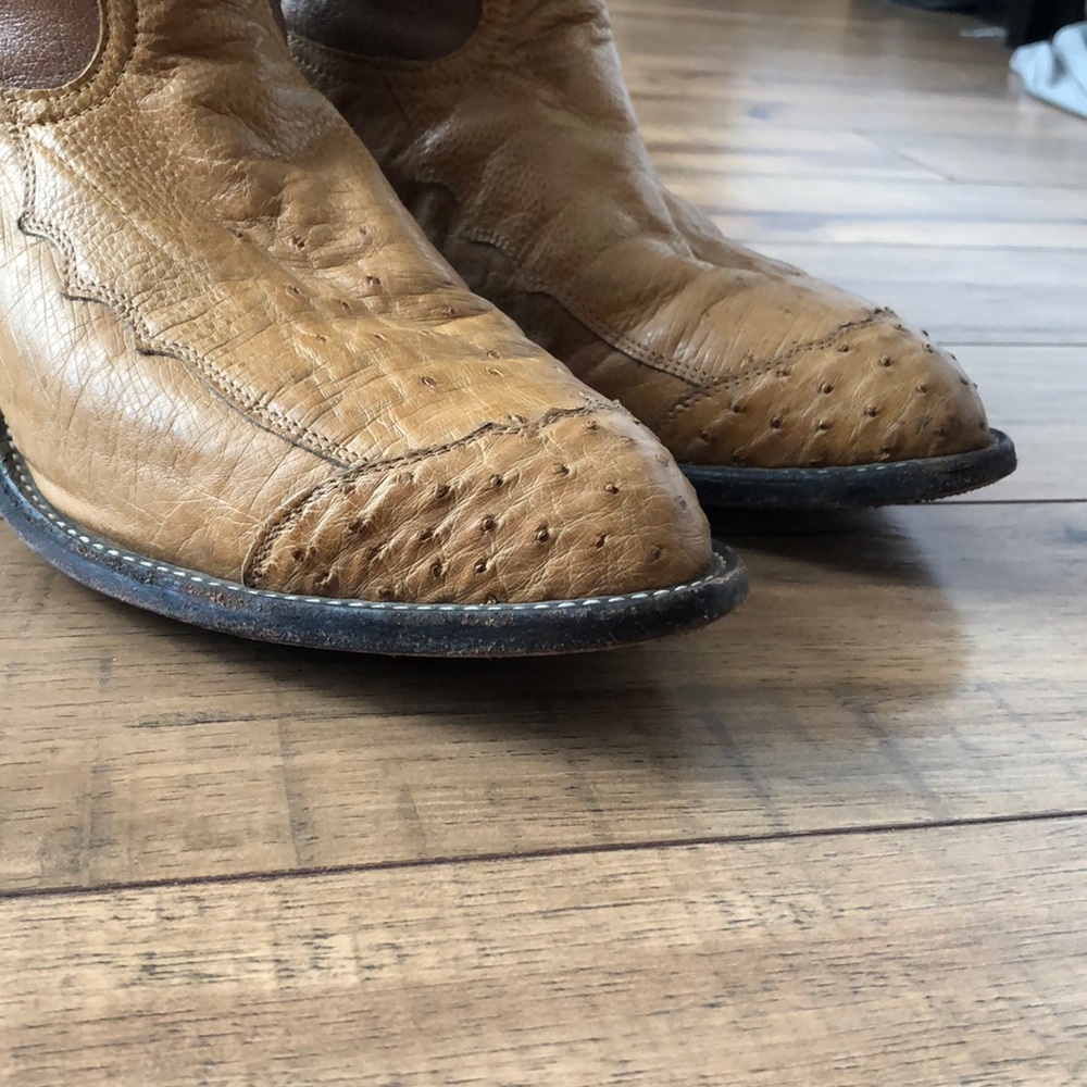 Tony Lama Ostrich Skin boots - brown/tan